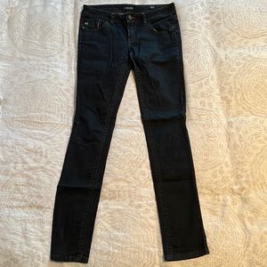 Solid dark bluish black stretch jeans